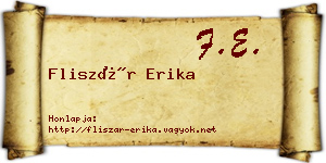 Fliszár Erika névjegykártya